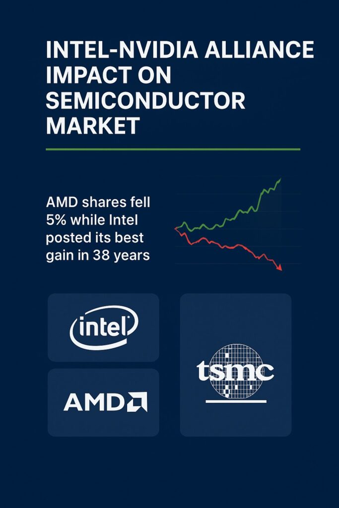 Діаграма впливу партнерства Intel-Nvidia на AMD, TSMC, Qualcomm та інших конкурентів
