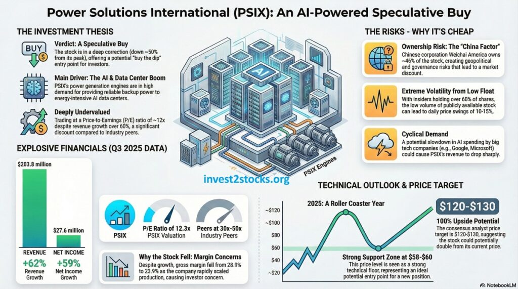 PSIX stock analys infographic