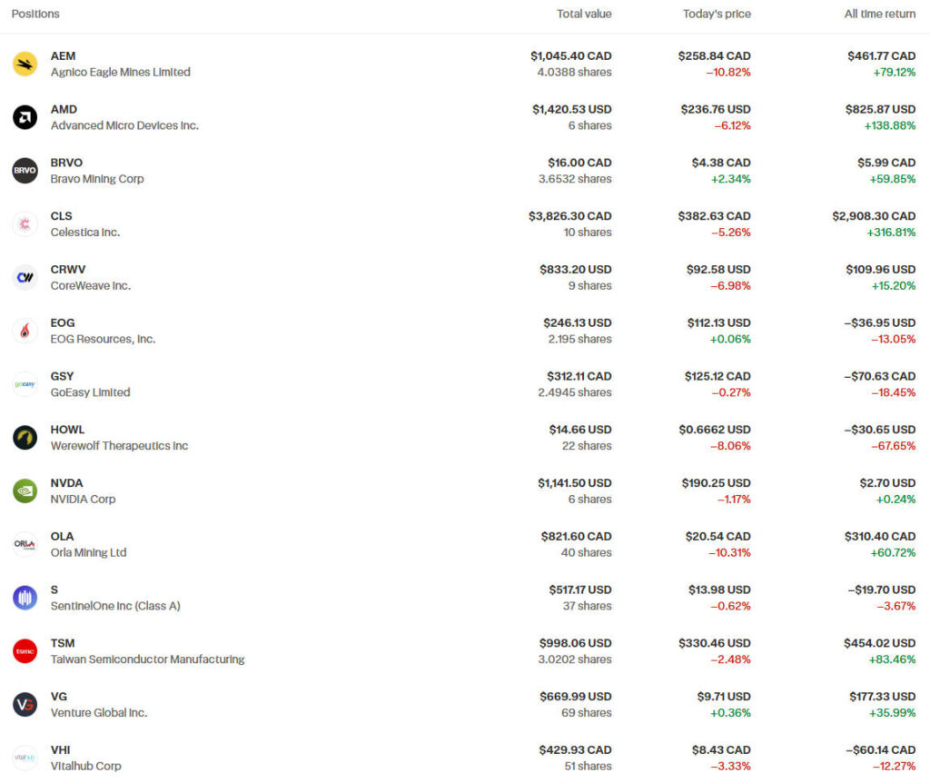 RRSP портфель січень 2026 акції